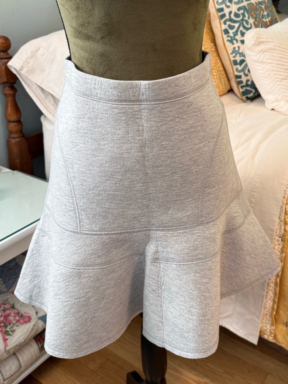 J. Crew Light Gray Flounce Hem Skirt Size S